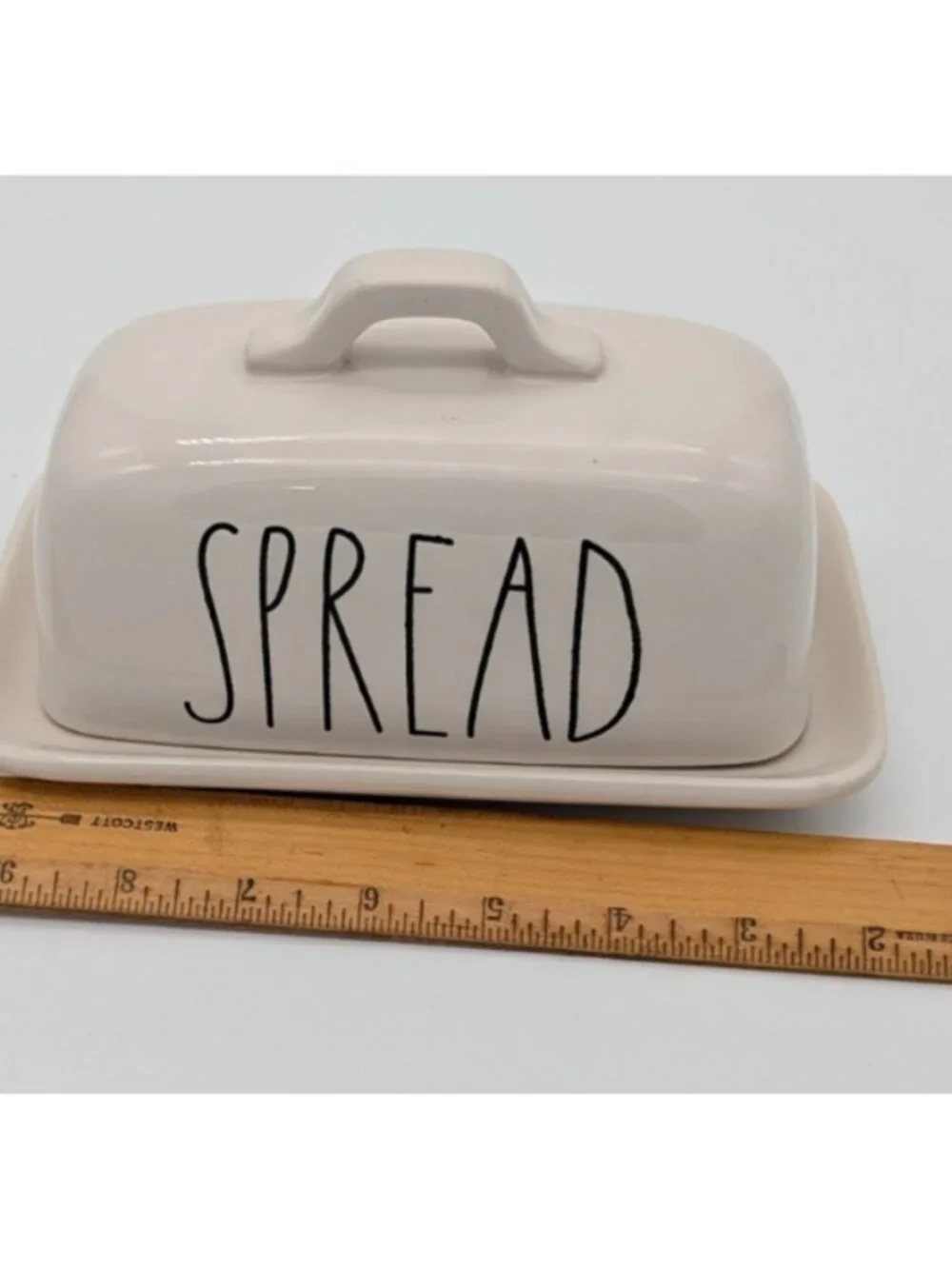 Rae Dunn Spread Butter Dish with Lid Ceramic Artisan Collection Magenta